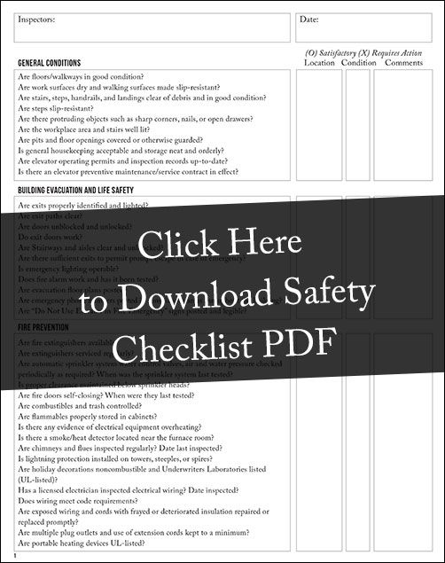 workplace safety checklist free download