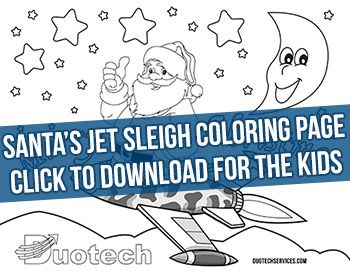 download santa and jet coloring page