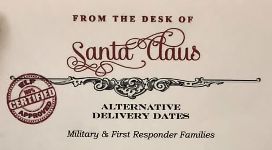 santa letter for military and first responders families