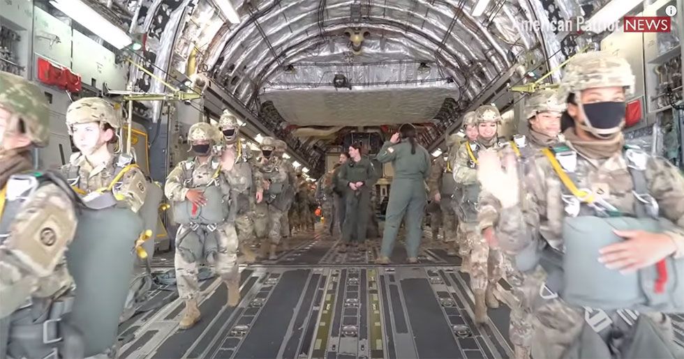 All Female C-17 Flight Crew and Parachutists for Women’s History Month