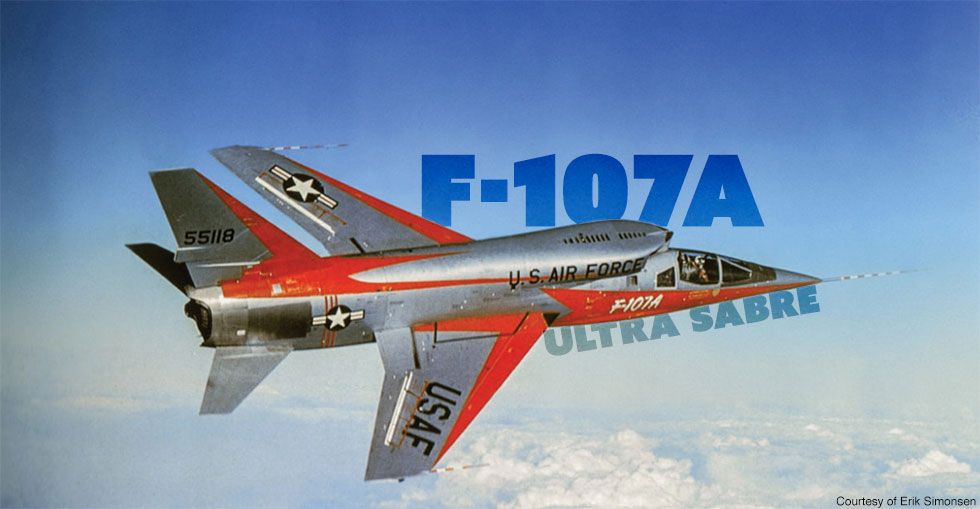 f-107 ultra sabre hump back tactical fighter bomber