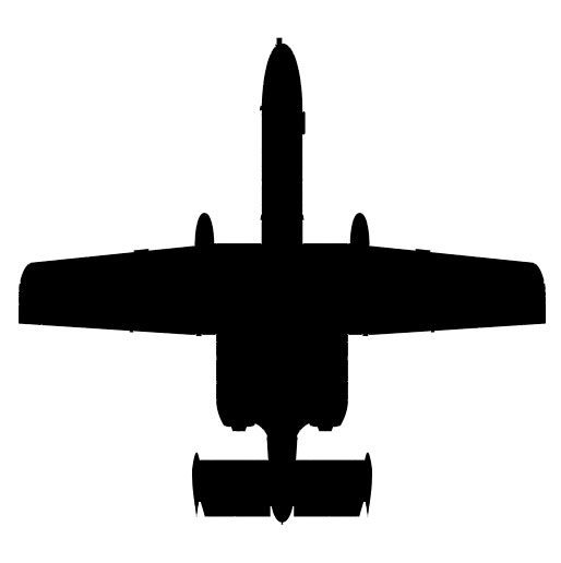 a-10 thunderbolt II overhead silhouette
